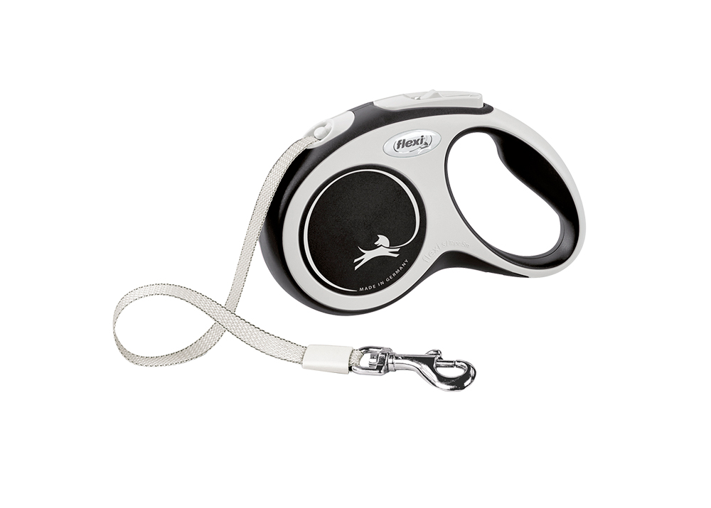 Flexi New Comfort | banda | 5 m | negru pentru câini