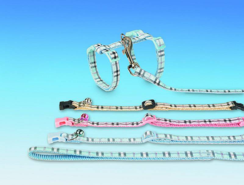 Zgarda pentru pisici 'TARTAN' | albastru deschis