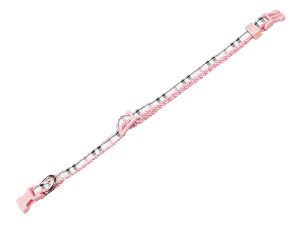 Zgarda pentru caini TARTAN | pink | L: 20-35 CM; W: 10 MM