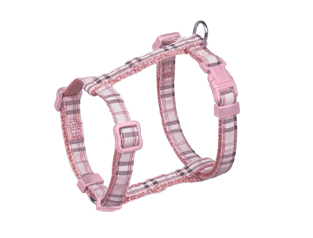 Ham pentru câini 'TARTAN' | pink | piept: 20-35 CM; L: 10 MM