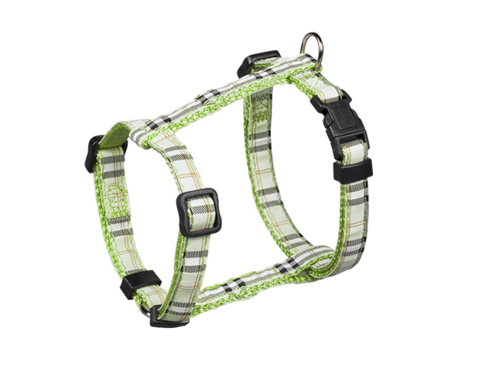 Ham pentru câini 'TARTAN' | verde | piept: 20-35 CM; L: 10 MM