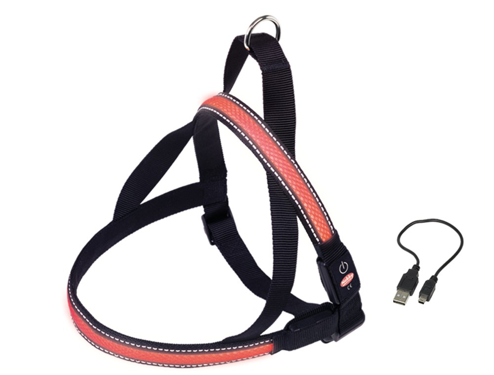 Ham norvegian pentru caini 'FLASH MESH' | rosu | S | L: 50-65 cm + 48 cm; B: 25 mm