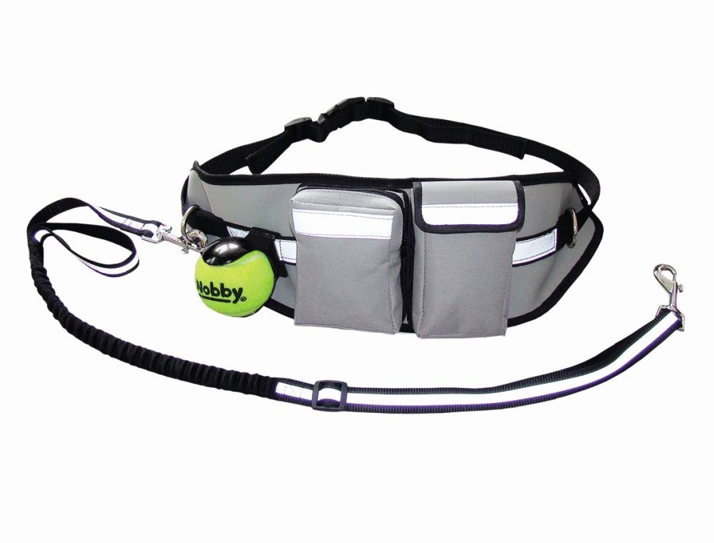 Centură cu geantă + lesa pentru câini 'Expert' | 52 x 14 cm; centură: 50-115 cm; lesa: 95-120 cm