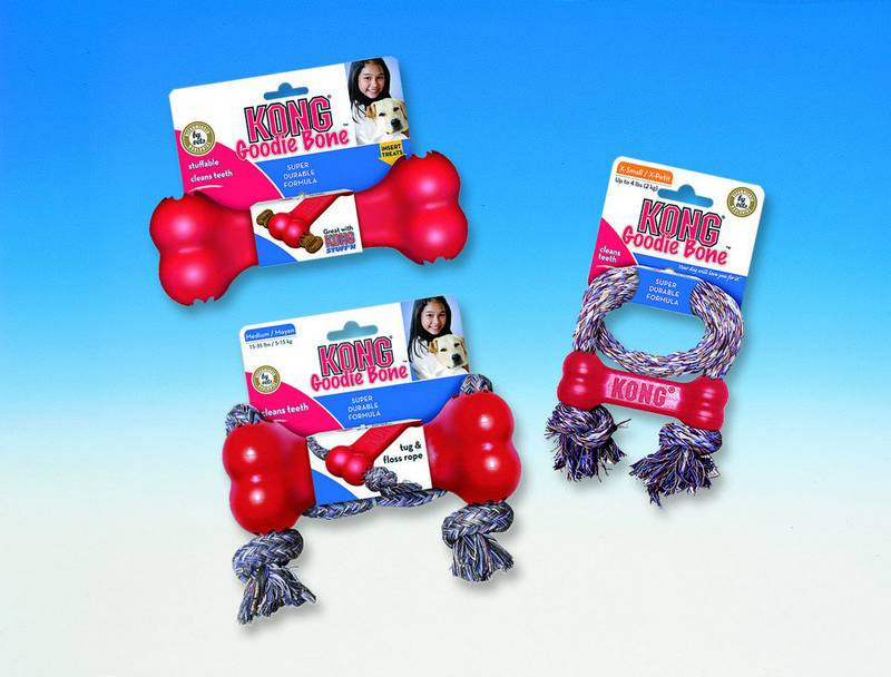 Jucărie pentru câini 'KONG GOODIE BONE' | cu snur | M | cauciuc natural