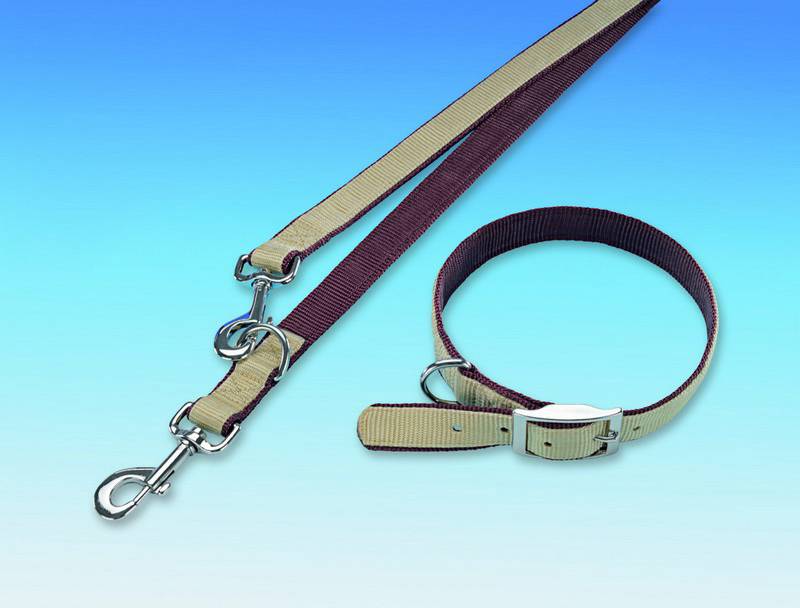 Zgarda Classic Soft Beige/Braun L 60CM B 25MM pentru câini