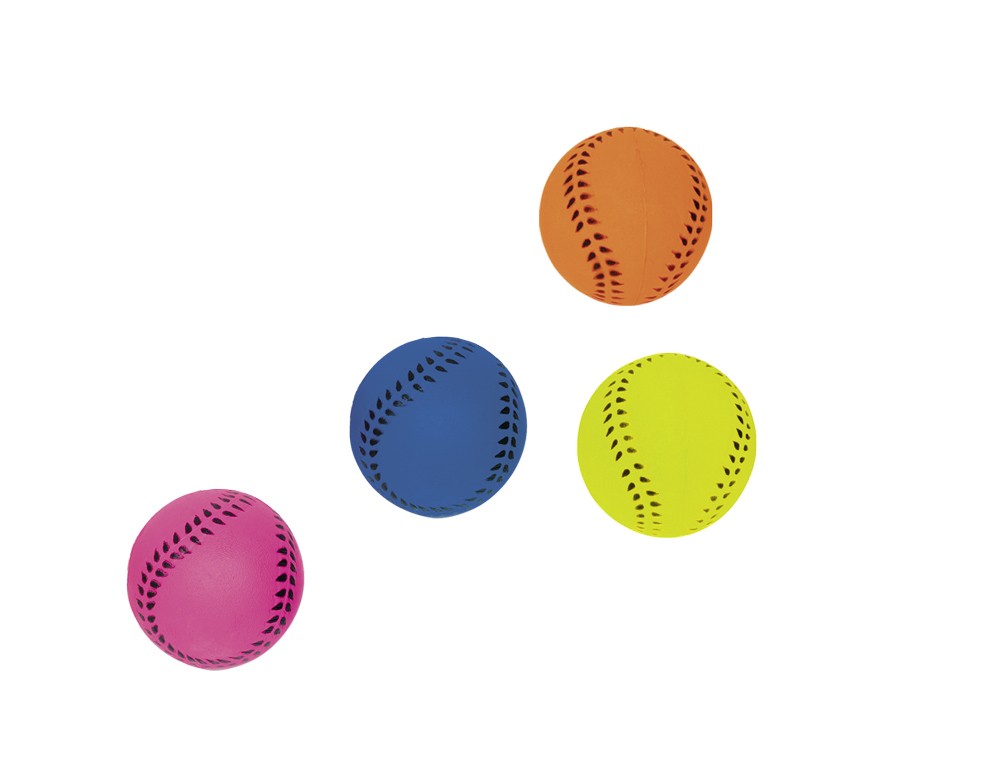Jucărie pentru câini | Minge din spumă | 'Baseball' | culori asortate | Ø 5.7 CM