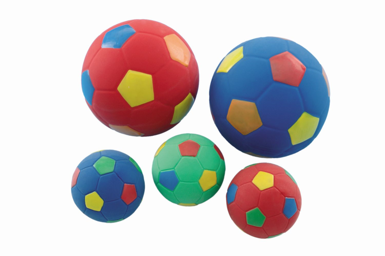 Jucărie din latex pentru câini | Minge de fotbal | multicolor | 12 CM