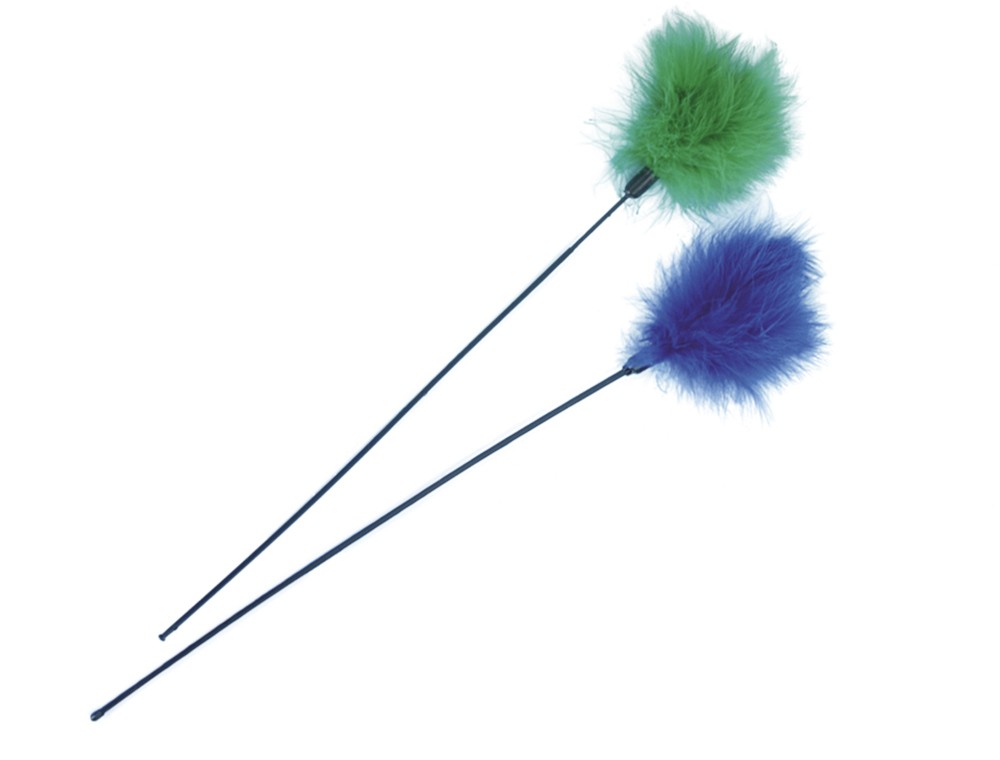 Jucărie pentru pisici | Băț cu pene de puf | 59 CM