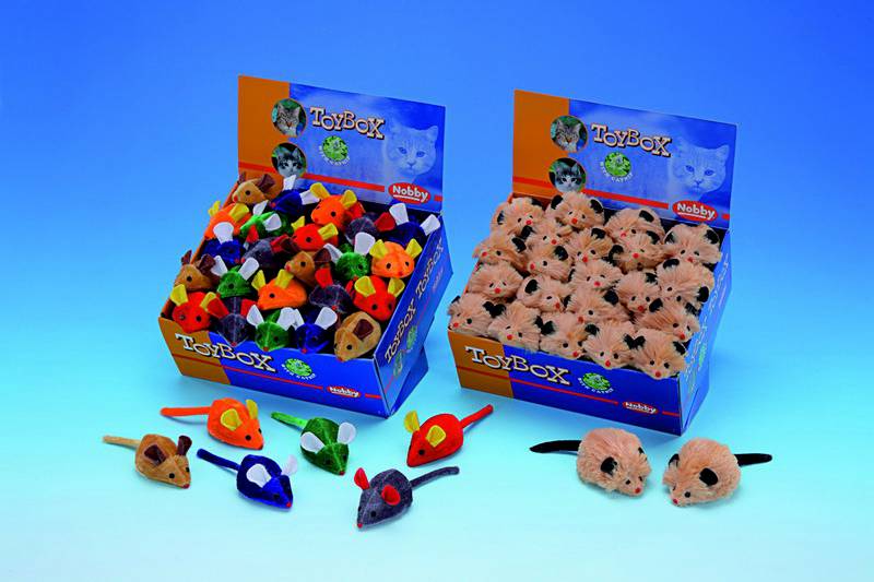 ȘORICEL DIN FIBRĂ COLORAT 6 CM, MECANISM PROPULSIE, DISPLAY 36 BUC.