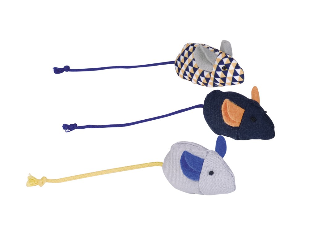 Jucărie pentru pisici Șoricei din material | cu catnip | 3 buc | 6 cm