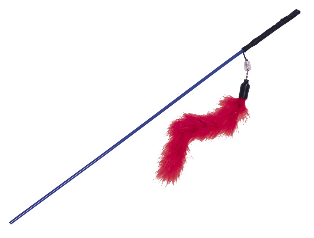 Undiță cu pene pentru pisici | 46 cm | undiță cu jucărie: 90 cm