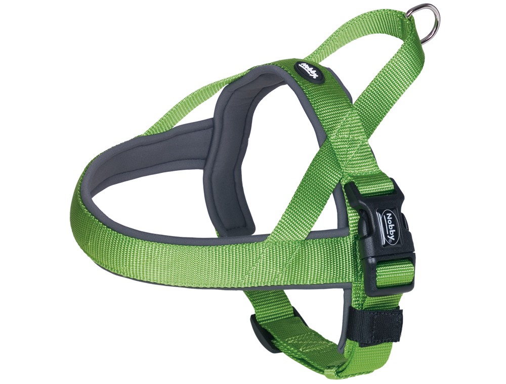 Ham norvegian pentru caini 'CLASSIC PRENO' | verde neon/gri | L: 38-50 cm + 36 cm; B: 20/25 mm