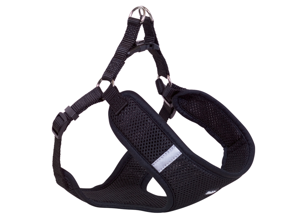 Ham pentru câini 'Mesh Reflect' | negru | B:10 mm; L: 41-46 cm +42 cm