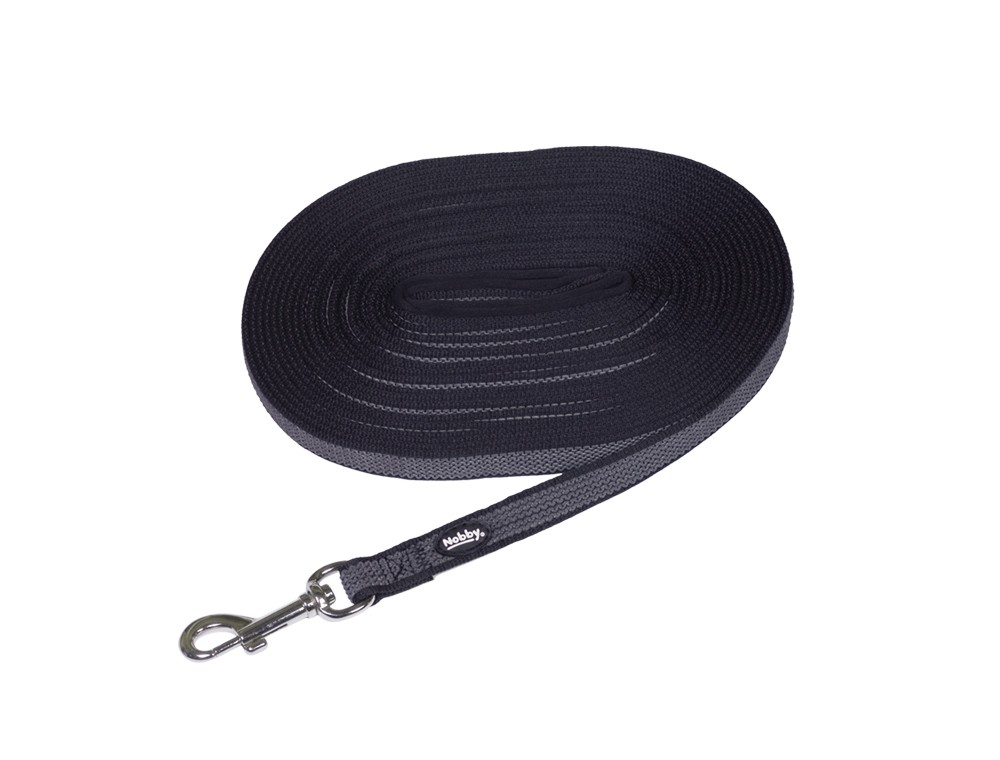 Lesă de urmărire 'Anti-Slip' | L: 10 m; W: 17 mm | negru