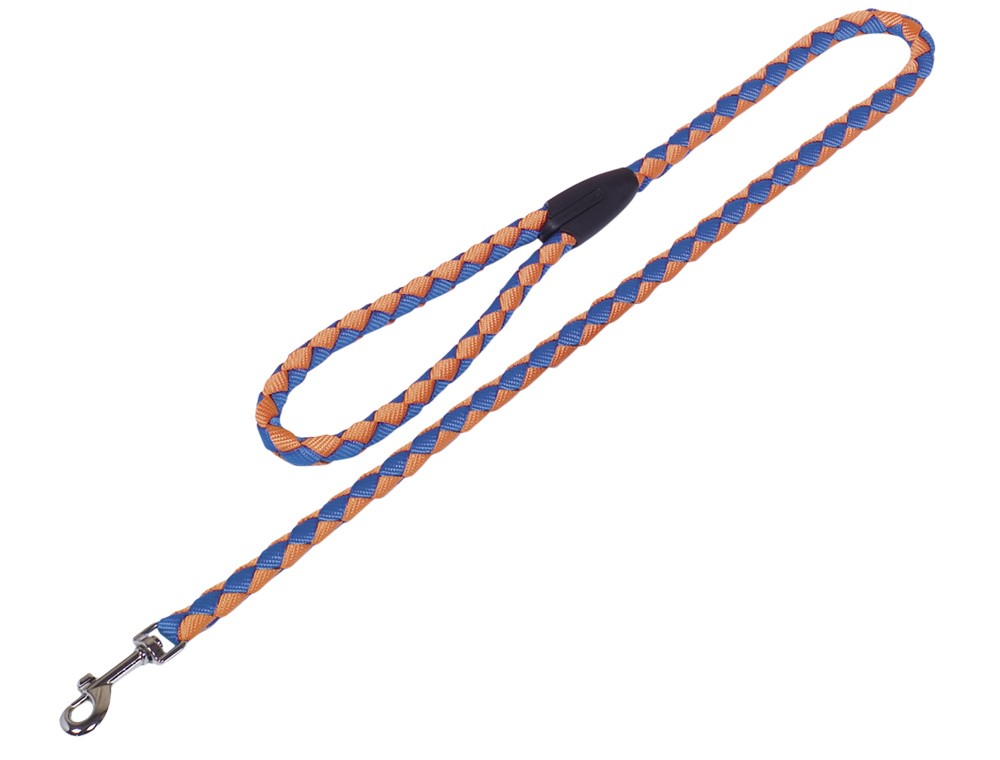 Lesa pentru câini 'Corda' | albastru deschis/portocaliu | L: 100 cm; W: 18 mm