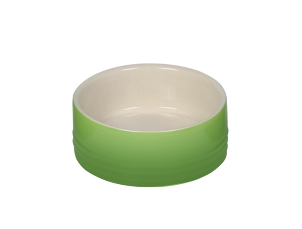 Castron din ceramica pentru caini 'Gradient' | verde | Ø 12 x 4,5 cm, 0,25 l
