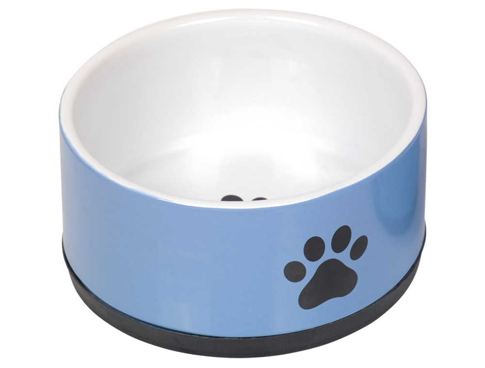 Castron din ceramica pentru câini | 'Paw' | albastru | Ø 17 x 8 cm, 1,10 l