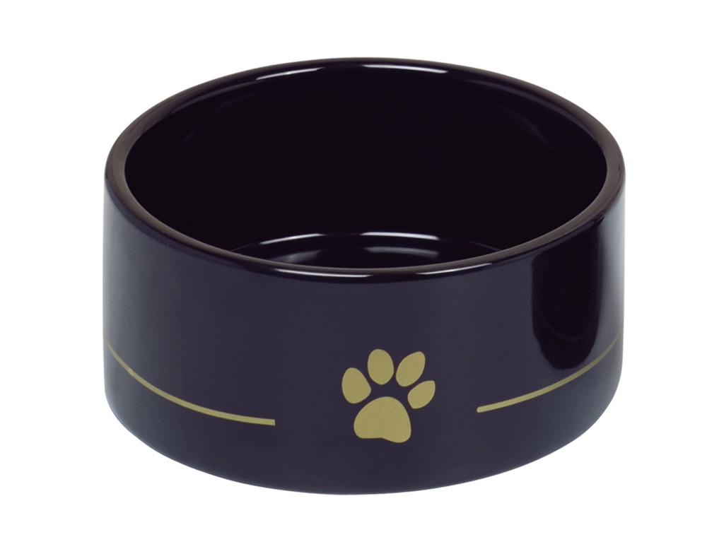 Castron din ceramică 'Golden Paw' | negru | Ø 18 x 7 cm | 1,10 l