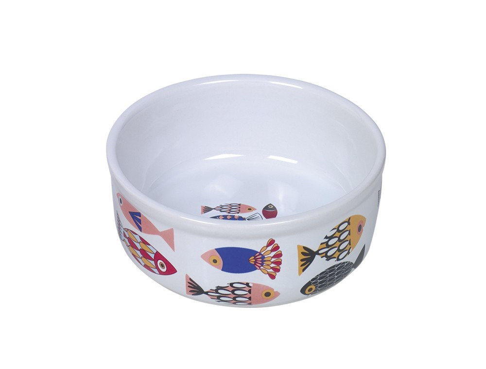 Castron din ceramică pentru pisici 'FISH' | Ø 13,5 x 4,5 cm, 0,25 l