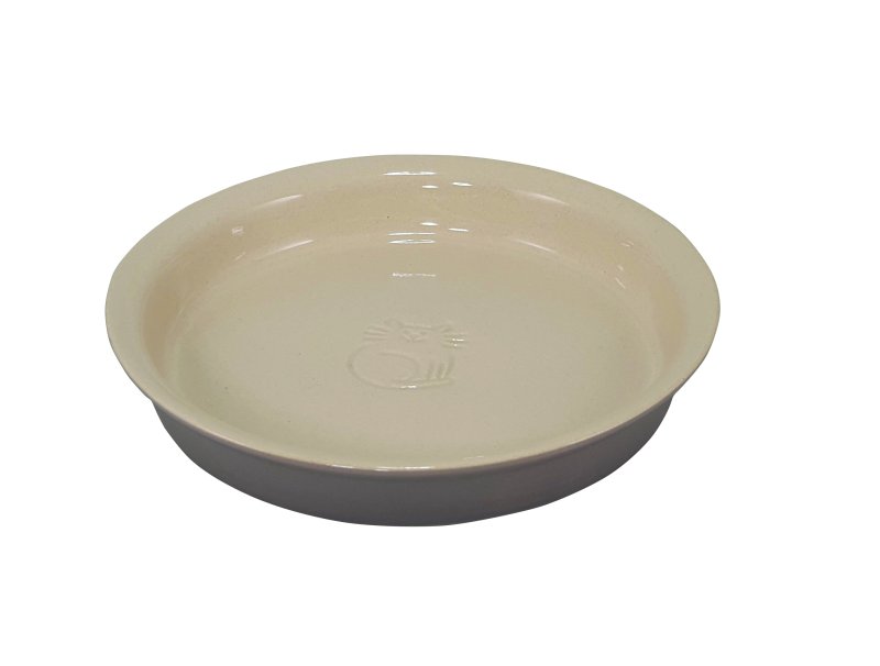 Castron din ceramică 'Miska' pentru pisici | Ø 16 x 2,5 cm | 0,25 l | gri/crem