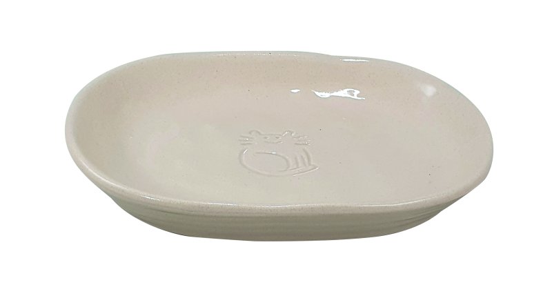 Castron din ceramica | 'Jada' | 16 x 12 x 2,5 cm | 0,10 l | crem/crem