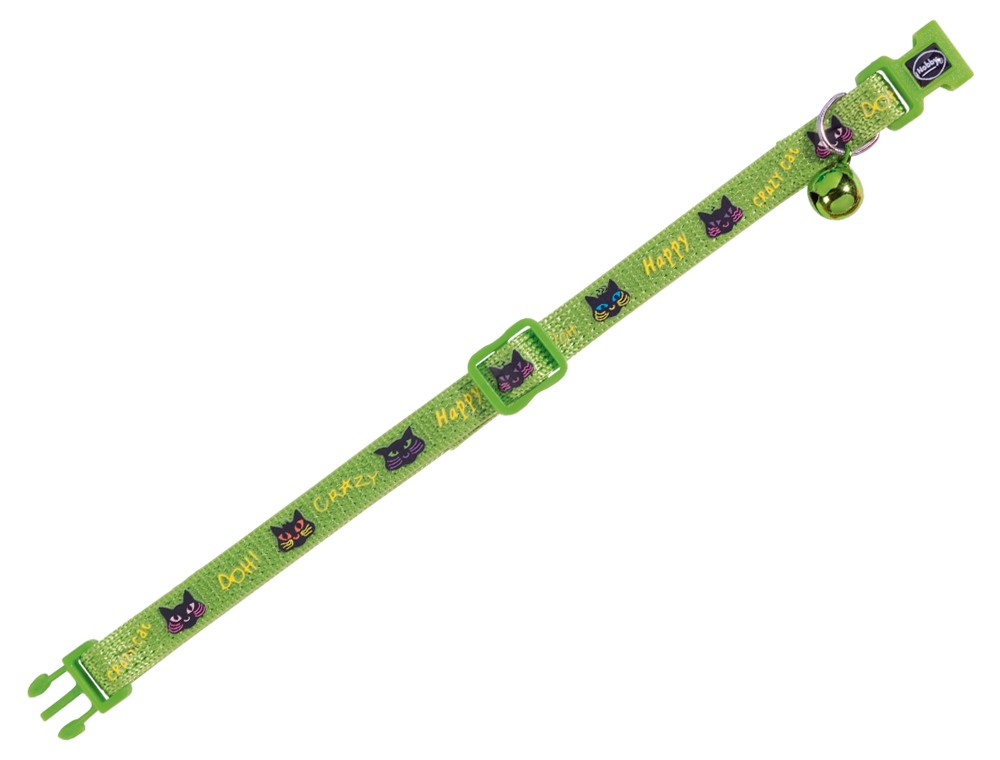 Zgarda pentru pisici 'Happy Cat Green'