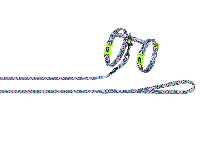 Set ham si lesa pentru pisici | 'Orientall' | verde multicolor