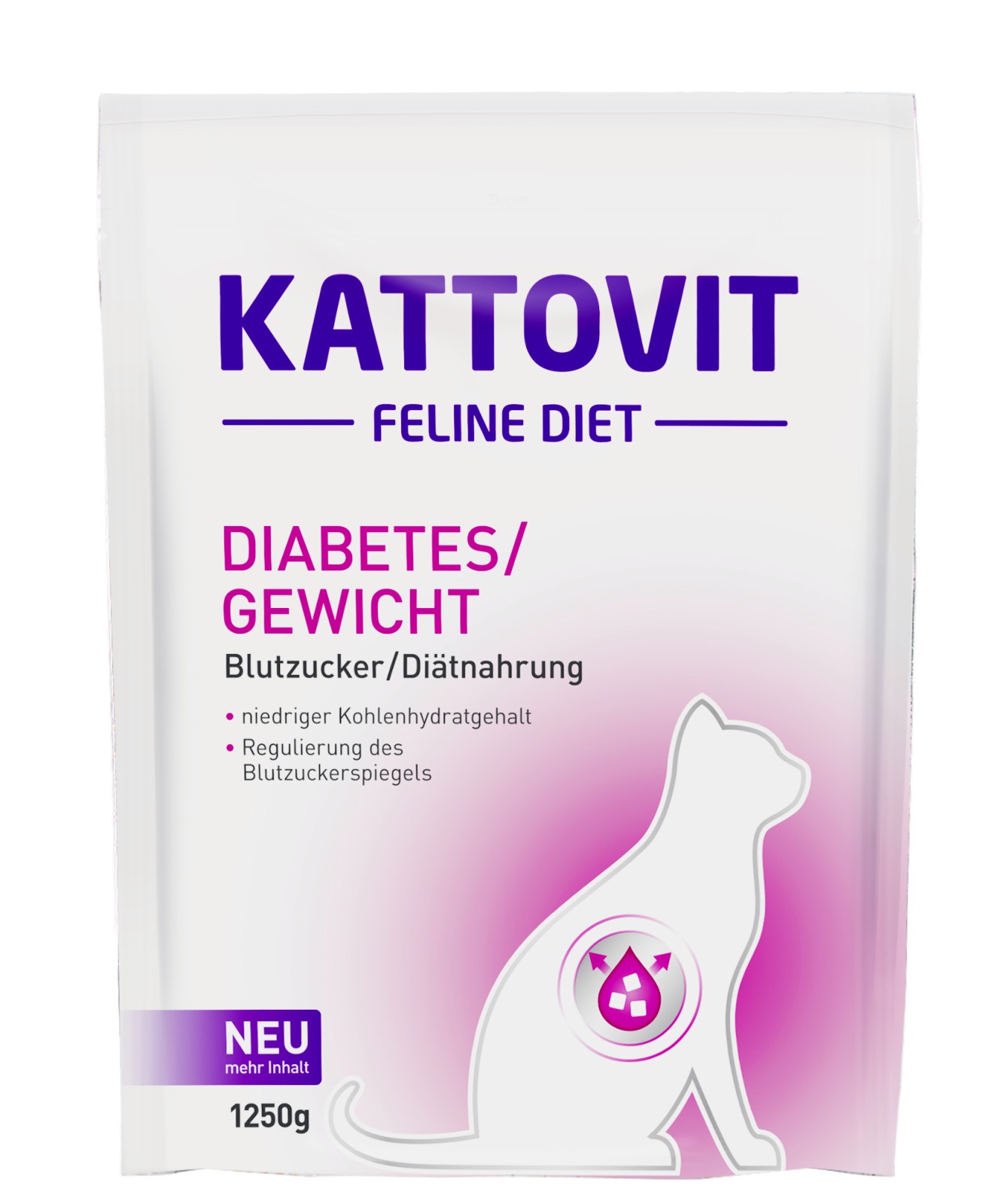 KATTOVIT FELINE DIET 4x1250g Sac (Hrana uscata) - Diabet / Greutate pentru pisici
