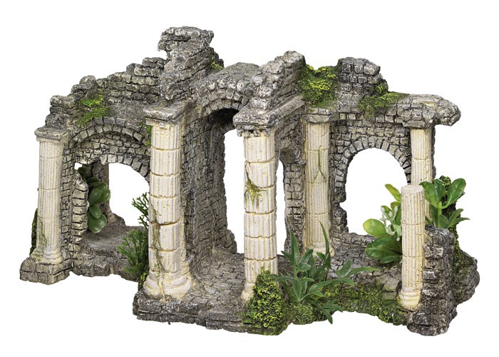 Accesorii pesti | Ornament pentru acvariu | "HADRIANS GATE" cu plante | L27,5 X W13,5 X H