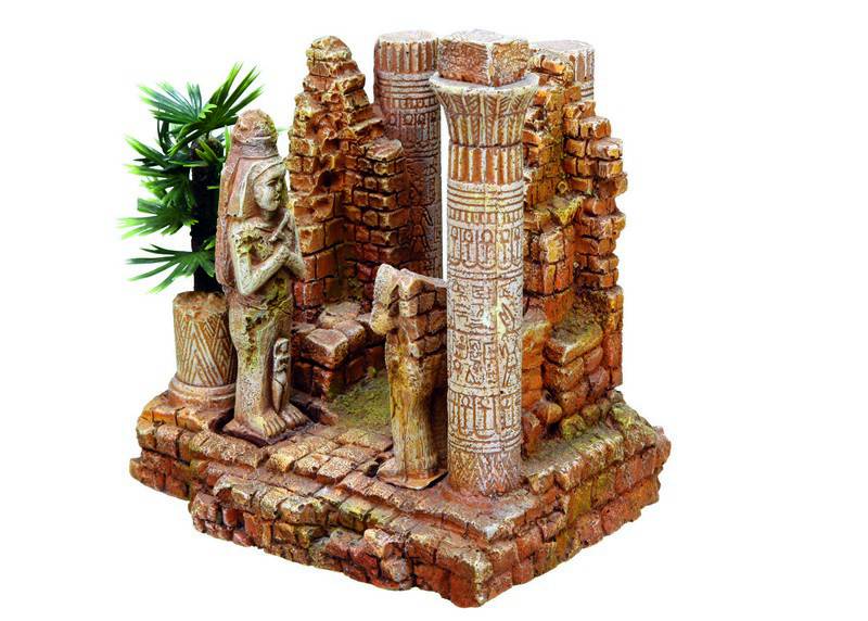 Accesorii pesti | Ornament pentru acvariu | "EGYPTIAN STATUES" cu plante | L18,7X B13,7