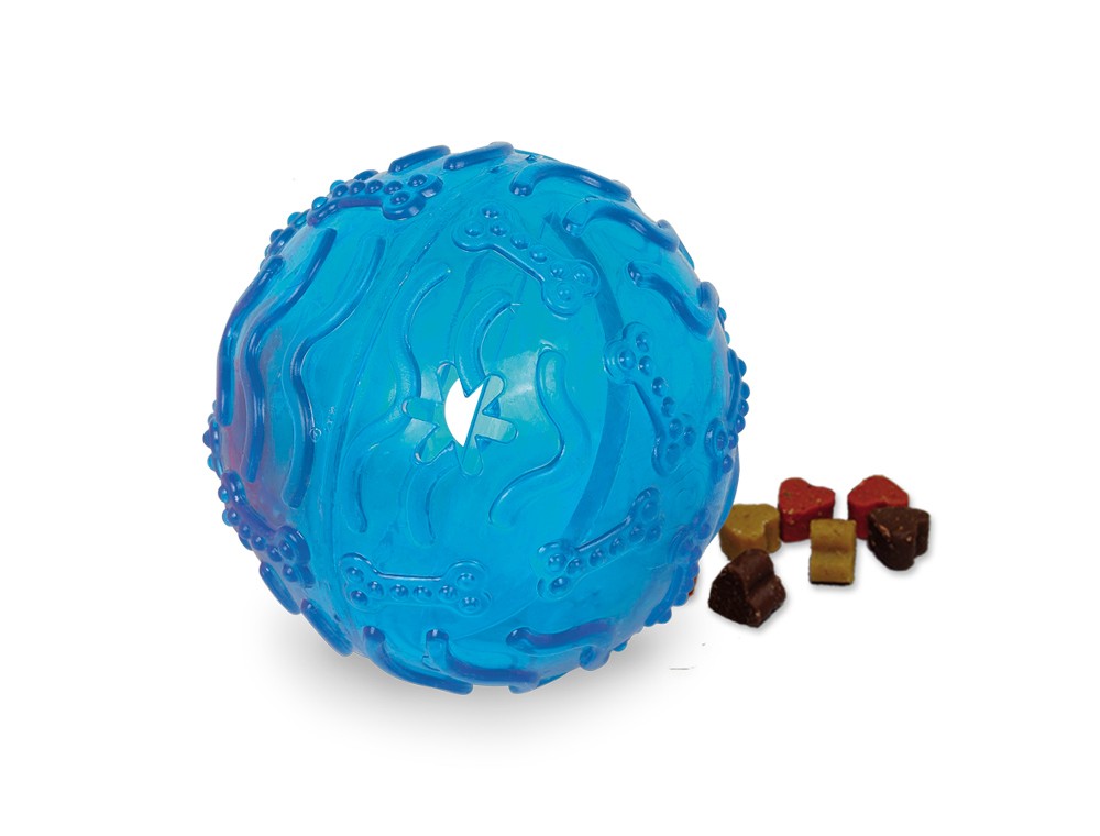 TPR TREAT BALL,BLUE 10 CM