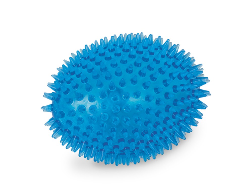 TPR SPIKY FOOTBALL,BLUE 11 CM