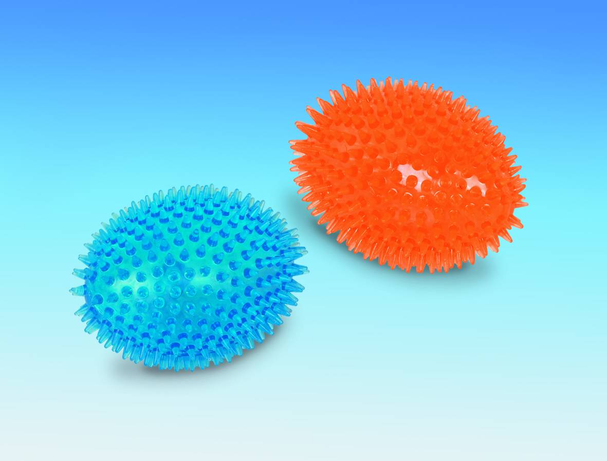 TPR SPIKY FOOTBALL,ORANGE 11 CM