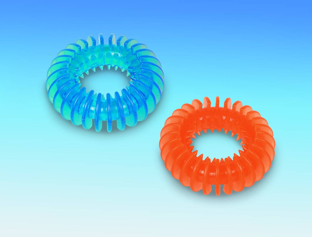 TPR RING "TEETHY",BLUE 11 CM