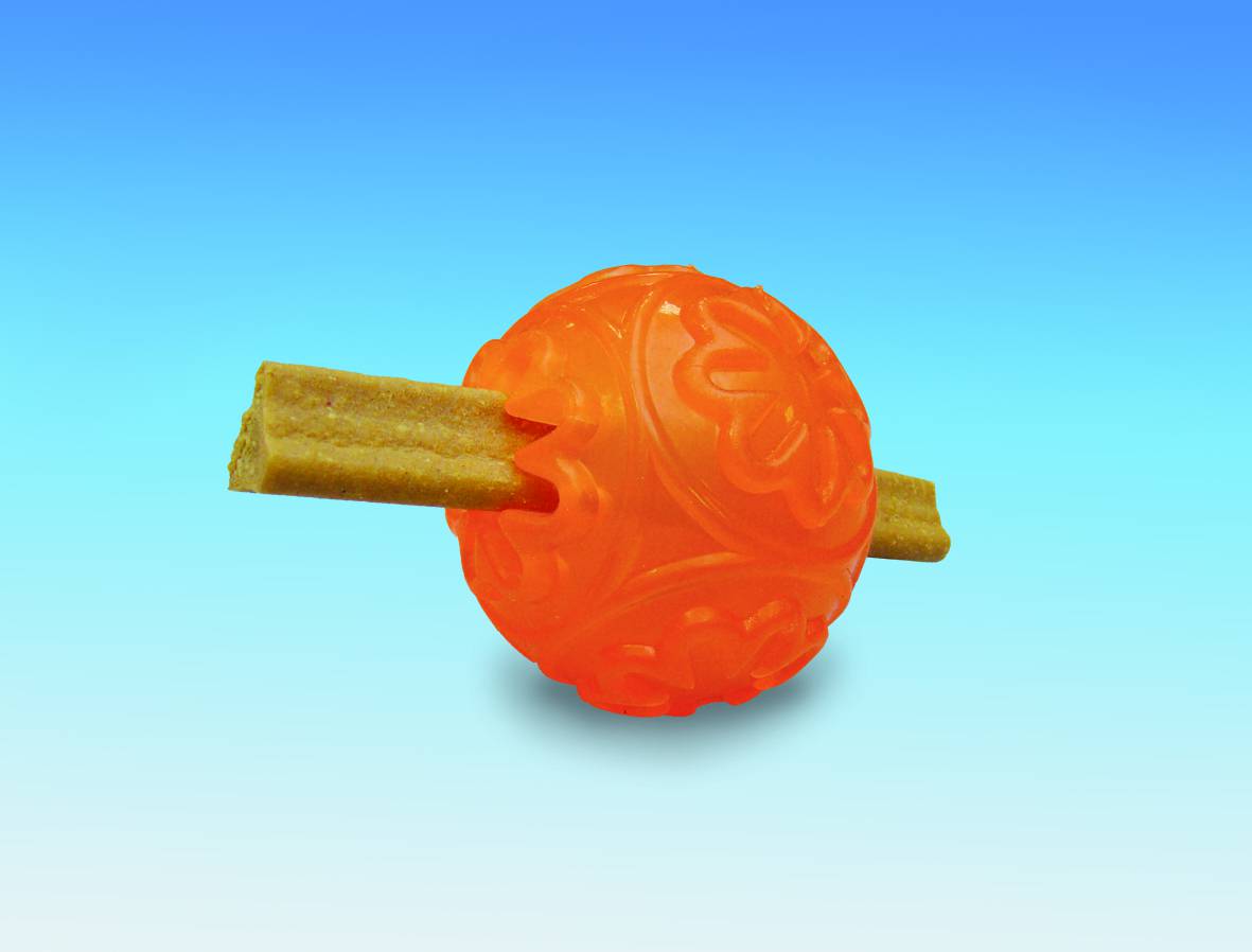 TPR TREAT BALL,ORANGE 7 CM