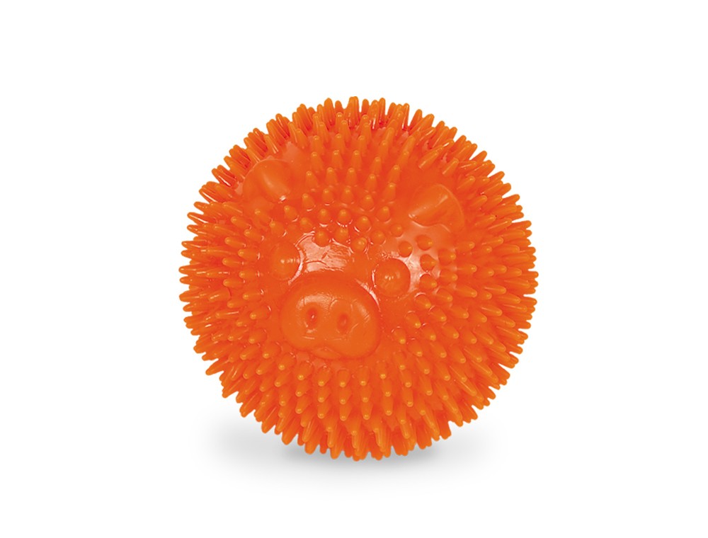 TPR SPIKY BALL "PIG",ORANGE 6,5 CM