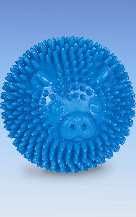 TPR SPIKY BALL "PIG",BLUE 8 CM