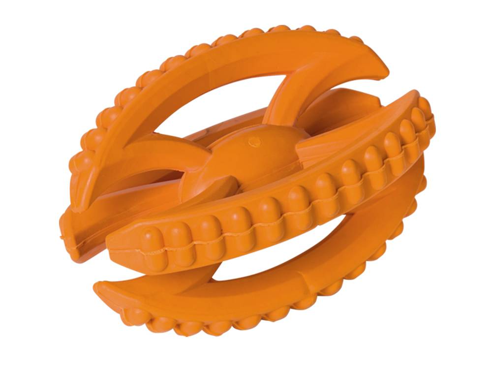 RUBBER RUGBY SATELLITE,ORANGE 15 CM