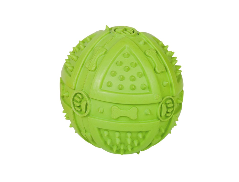 RUBBER BALL SQUEEKER,GREEN 9 CM