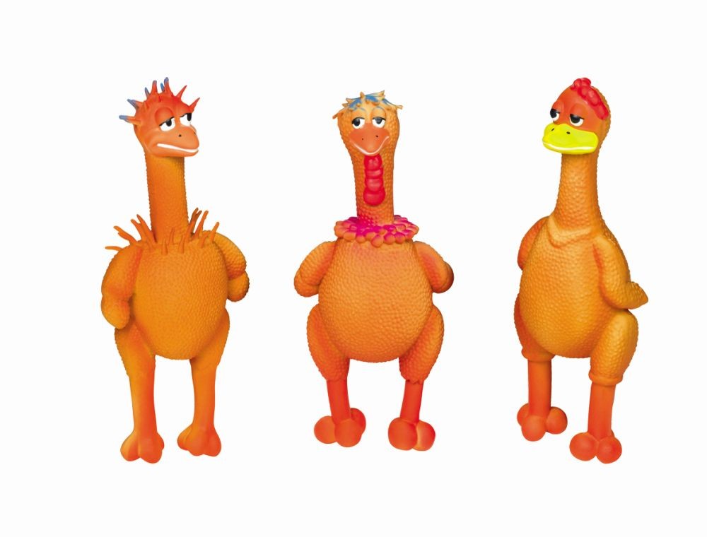 Jucarii caini | Jucarie din latex pentru caini | "COOL CHICKEN" | Set 12 buc. | 21-22 CM