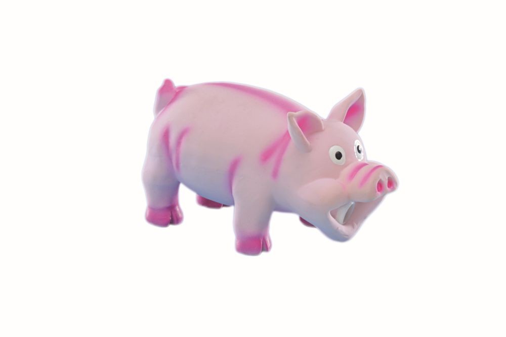 Jucarii caini | Jucarie din latex pentru caini | "Porc din latex" | pink | 15 CM