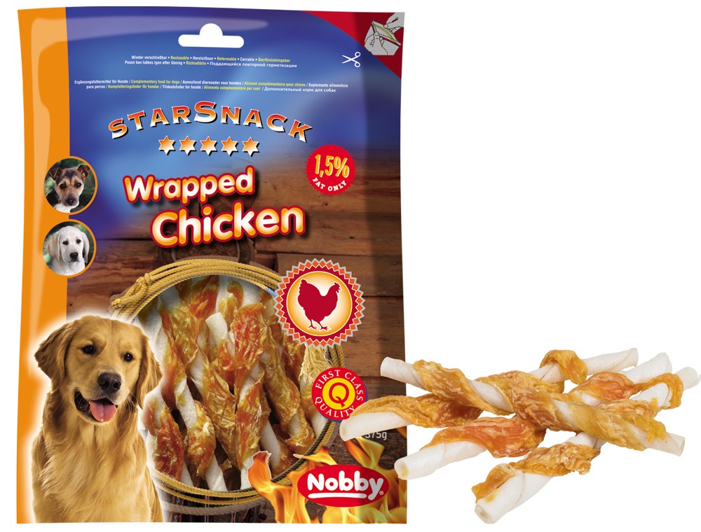 STARSNACK BARBECUE "WRAPPED CHICKEN", 375 G