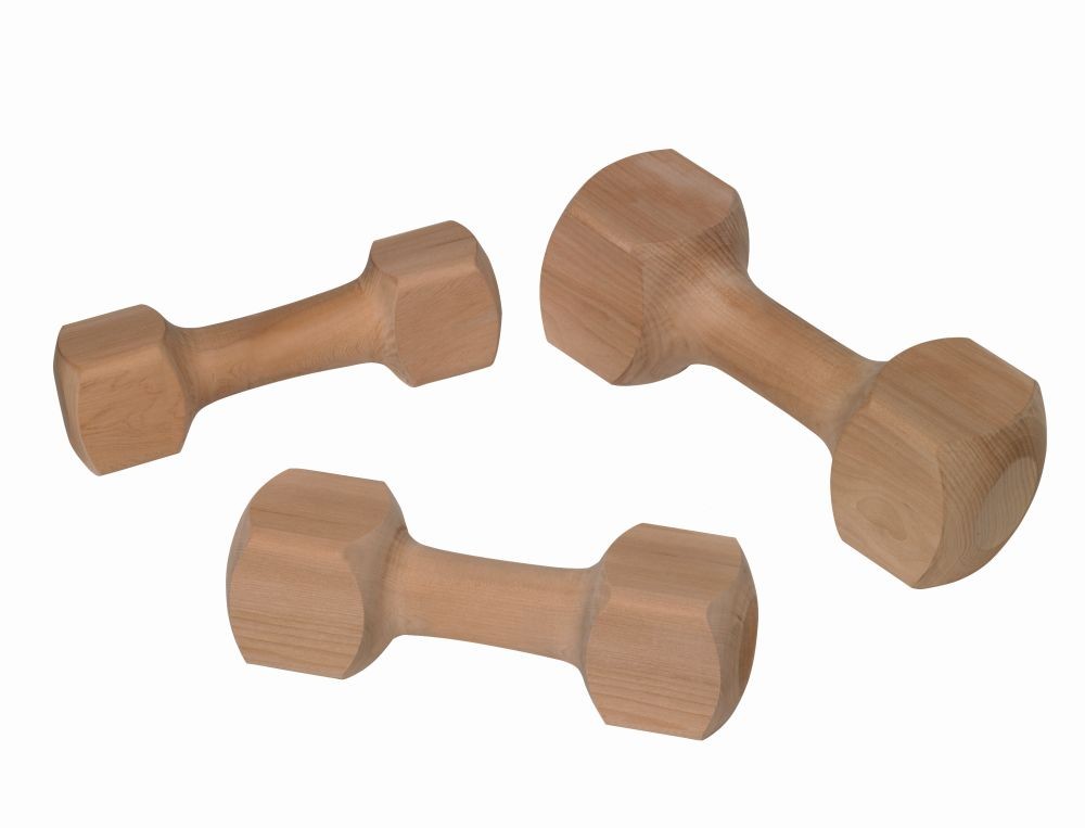 WOODEN RETRIEVING DUMBBELL, APPROX. 125 G