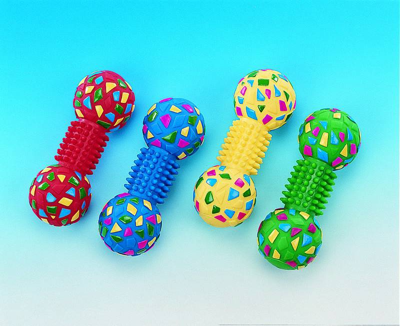 VINYL DUMBBELL,ASSORTED COLOURES 20 CM