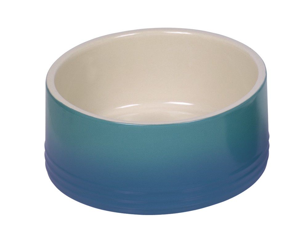 Castron caini | Castron din ceramica "Gradient" | albastru | Ø 18 x 7 cm, 1,10 l